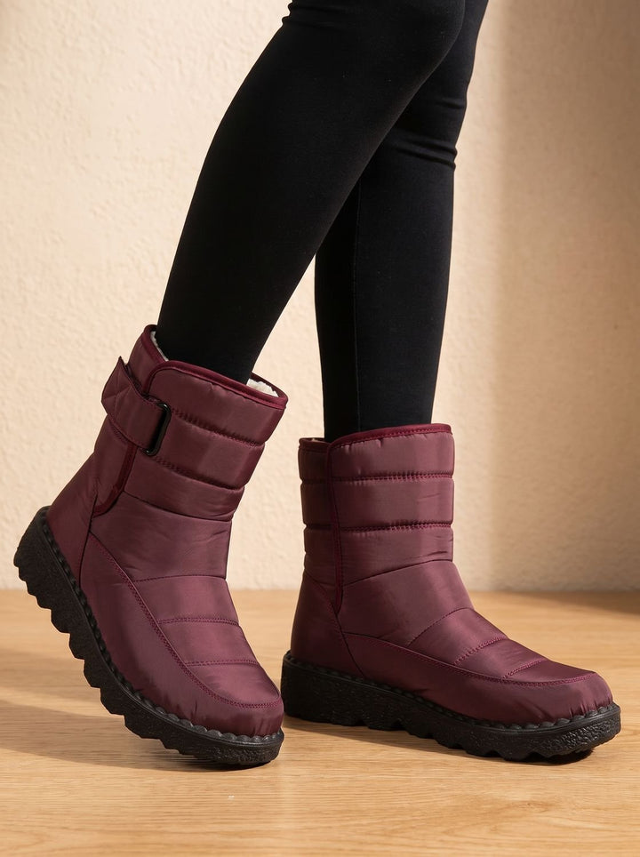 Women's Waterproof Fleece-Lined Mid-Calf Winter Snow Boots