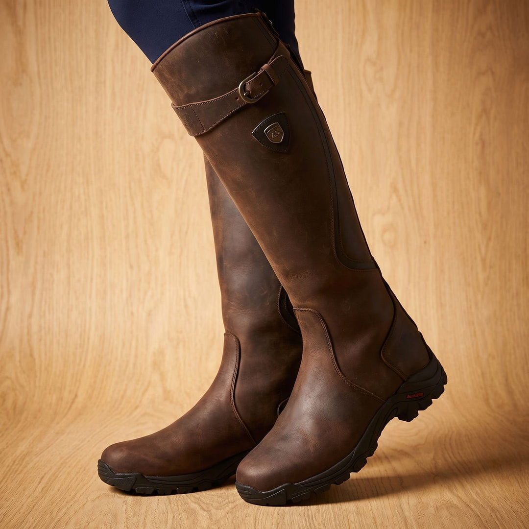 Women's Waterproof Full-Grain Leather Tall Riding Boots