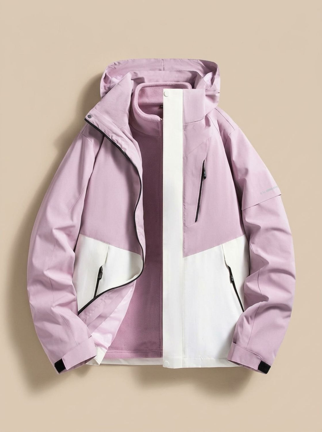Women's Waterproof Hooded Fleece-Lined Winter Jacket - Lavender
