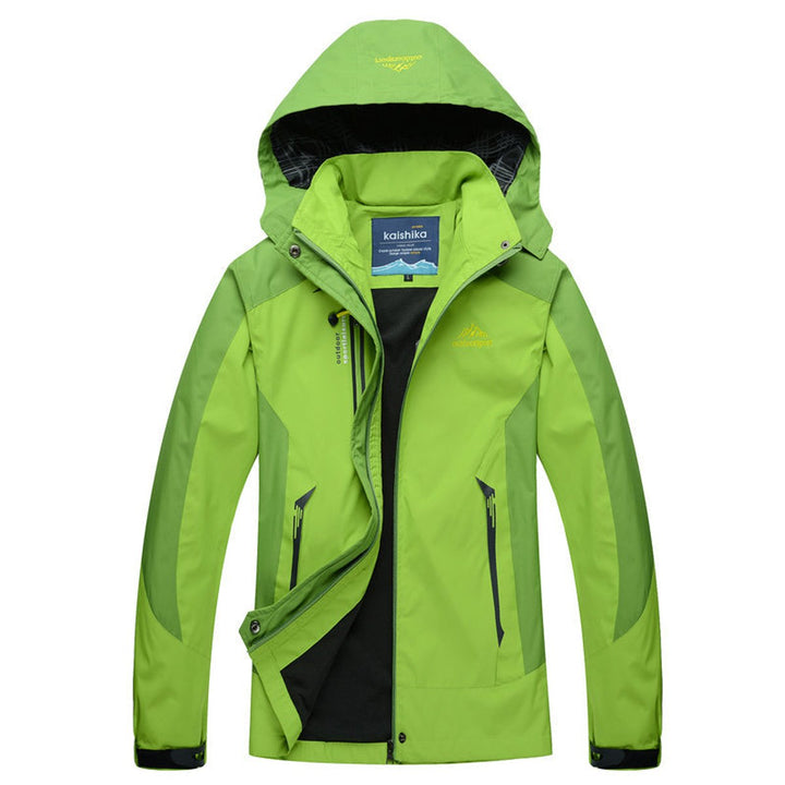 Women's Waterproof Hooded Outdoor Shell Jacket - Green