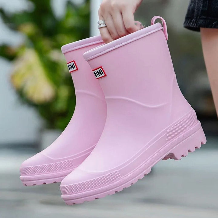 Women's Waterproof Mid-Calf Pull-On Rain Boots - Pink