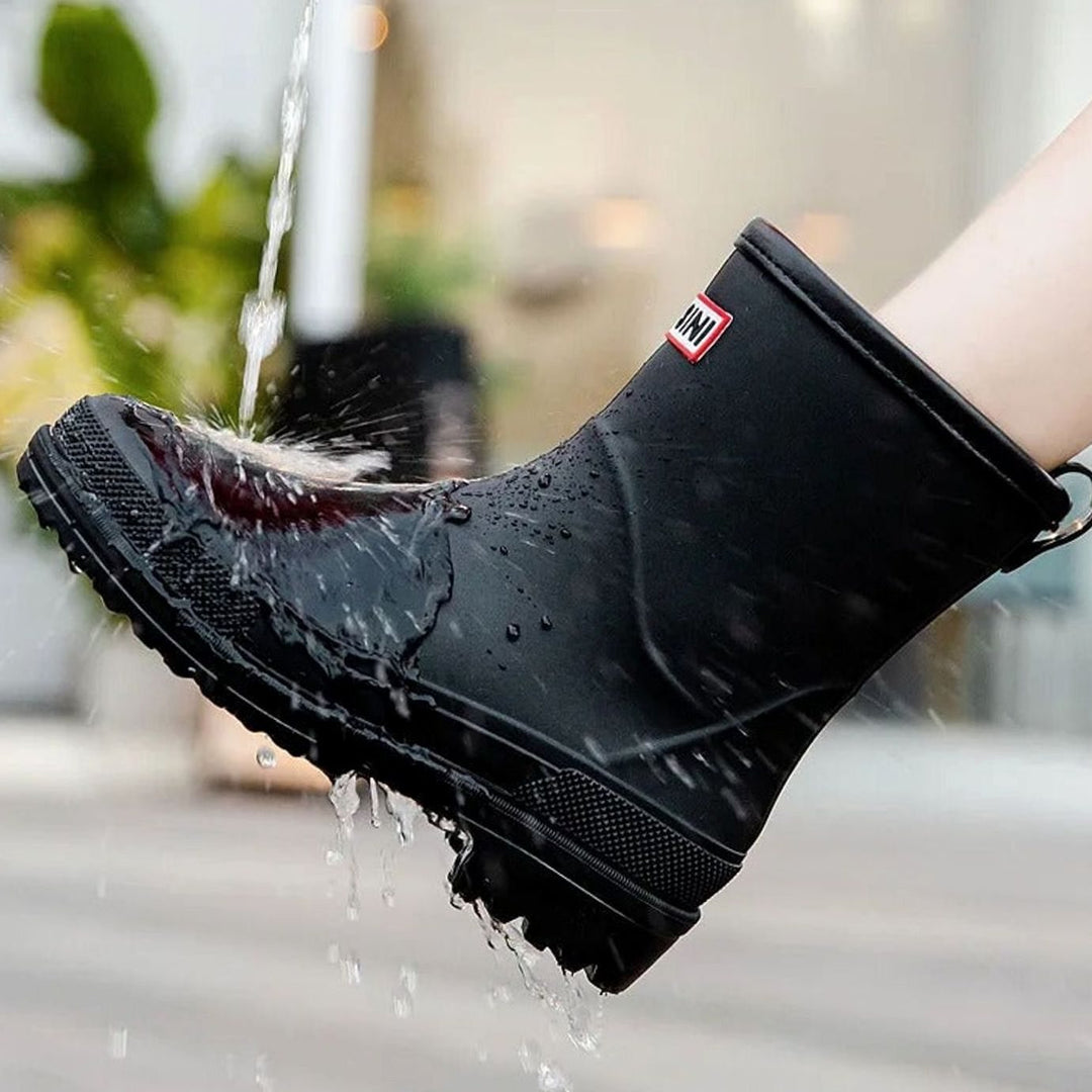 Women's Waterproof Mid-Calf Pull-On Rain Boots