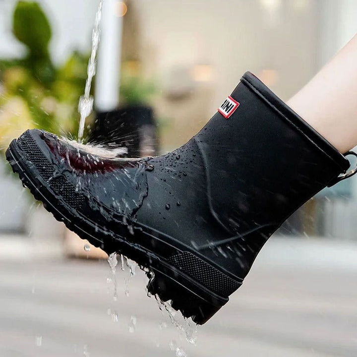 Women's Waterproof Mid-Calf Pull-On Rain Boots