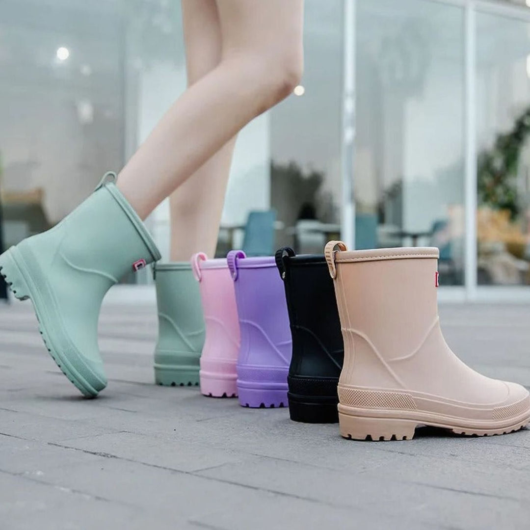 Women's Waterproof Mid-Calf Pull-On Rain Boots
