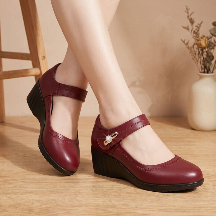 Women's Wedge Mary Jane Comfort Shoes Adjustable Strap