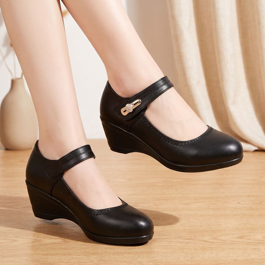 Women's Wedge Mary Jane Comfort Shoes Adjustable Strap