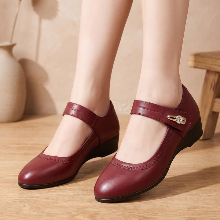 Women's Wedge Mary Jane Comfort Shoes Adjustable Strap