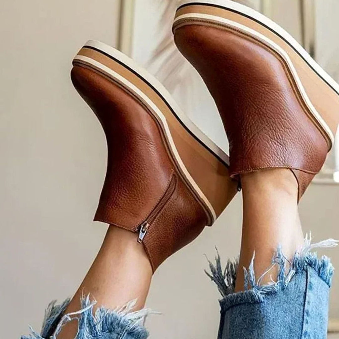 Women's Wedge Platform Slip-On Chelsea Boots