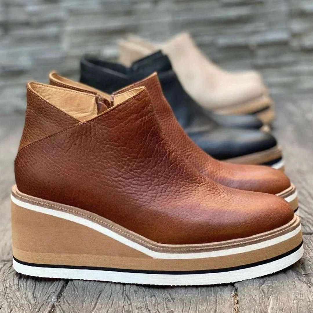 Women's Wedge Platform Slip-On Chelsea Boots