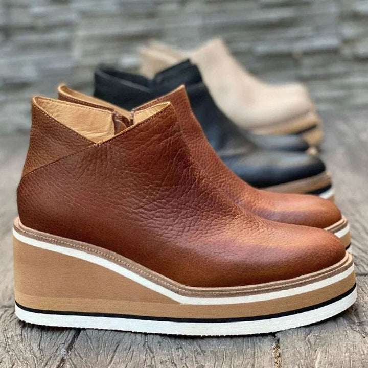 Women's Wedge Platform Slip-On Chelsea Boots