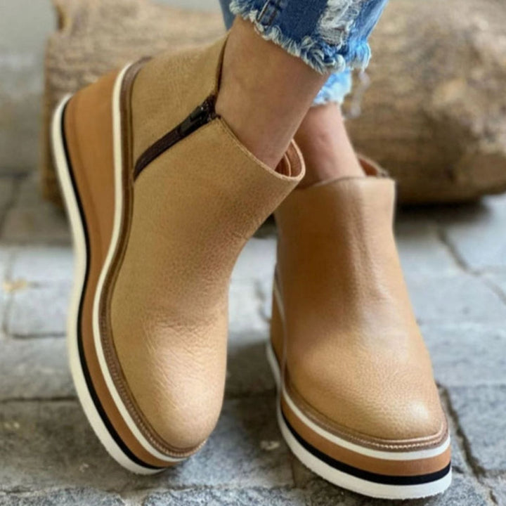 Women's Wedge Platform Slip-On Chelsea Boots