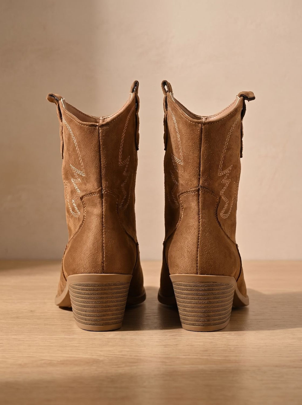 Women's Wide-Calf Embroidered Slip-On Western Cowboy Boots