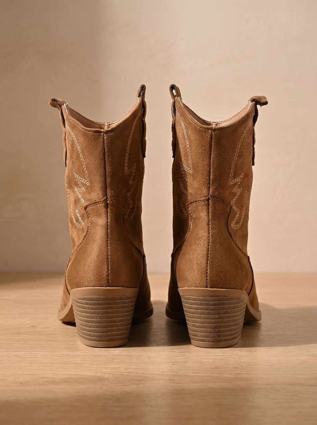 Women's Wide-Calf Embroidered Slip-On Western Cowboy Boots