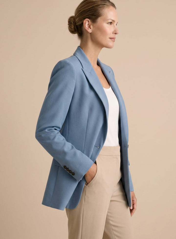 Women's Wide-Leg Blazer Flare-Pant Two-Piece Suit Set