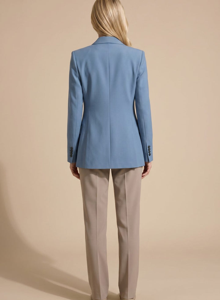 Women's Wide-Leg Blazer Flare-Pant Two-Piece Suit Set