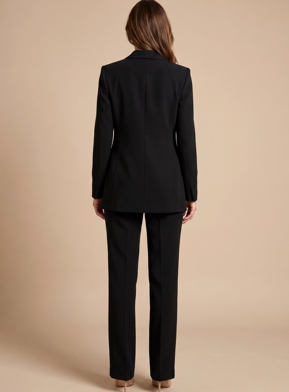 Women's Wide-Leg Blazer Flare-Pant Two-Piece Suit Set