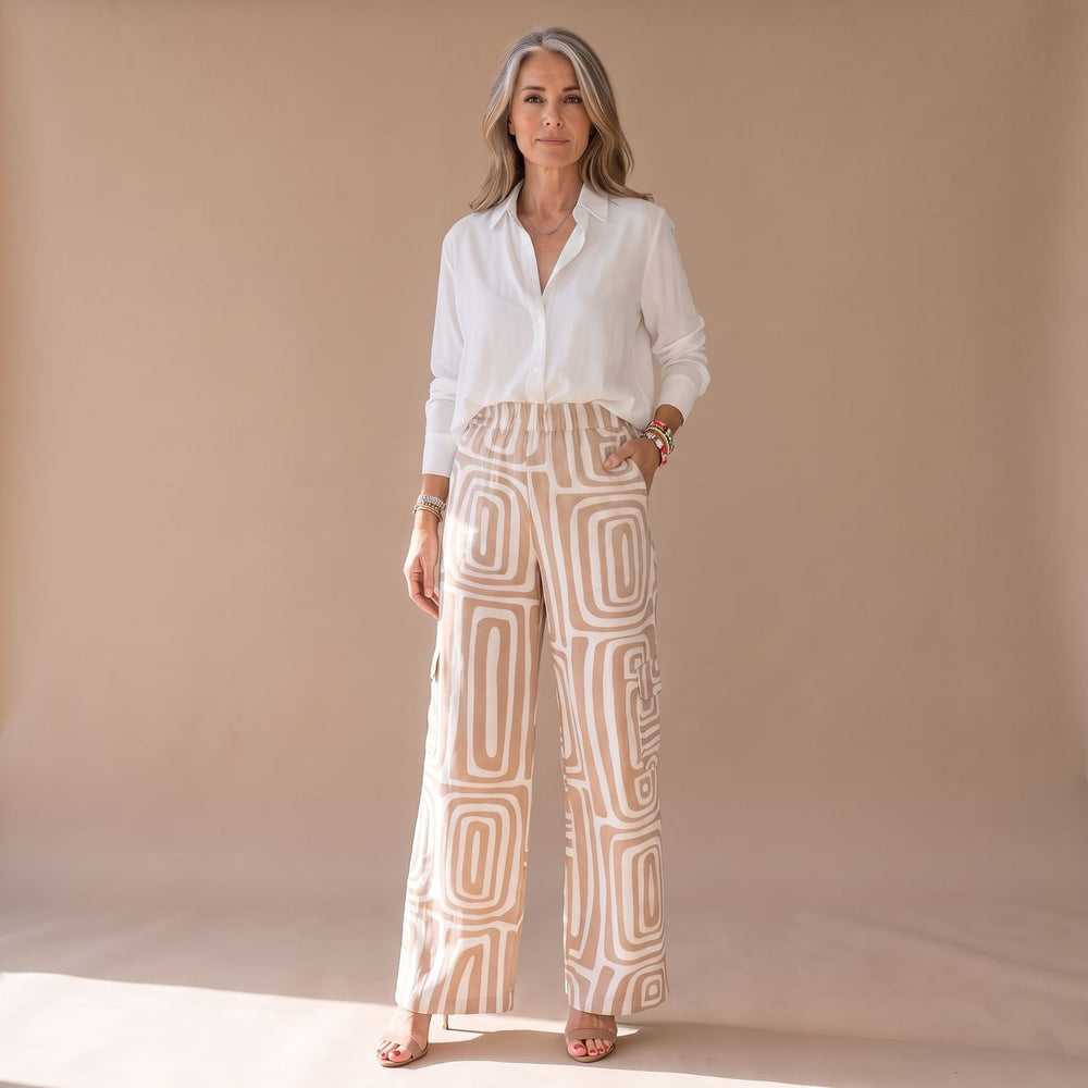 Women's Wide-Leg Top Palazzo Pants Two-Piece Coordinated Set