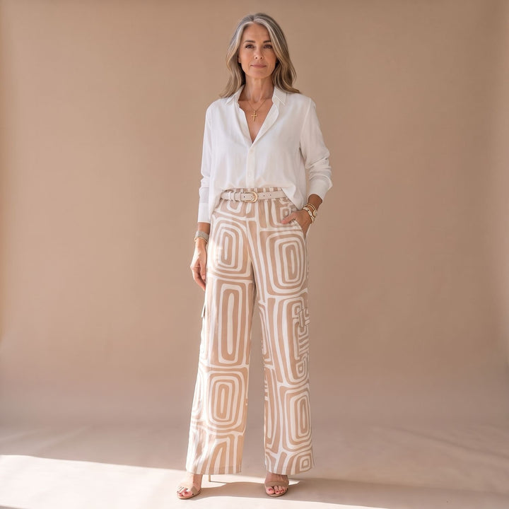 Women's Wide-Leg Top Palazzo Pants Two-Piece Coordinated Set