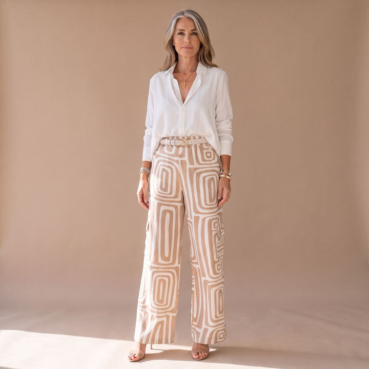 Women's Wide-Leg Top Palazzo Pants Two-Piece Coordinated Set