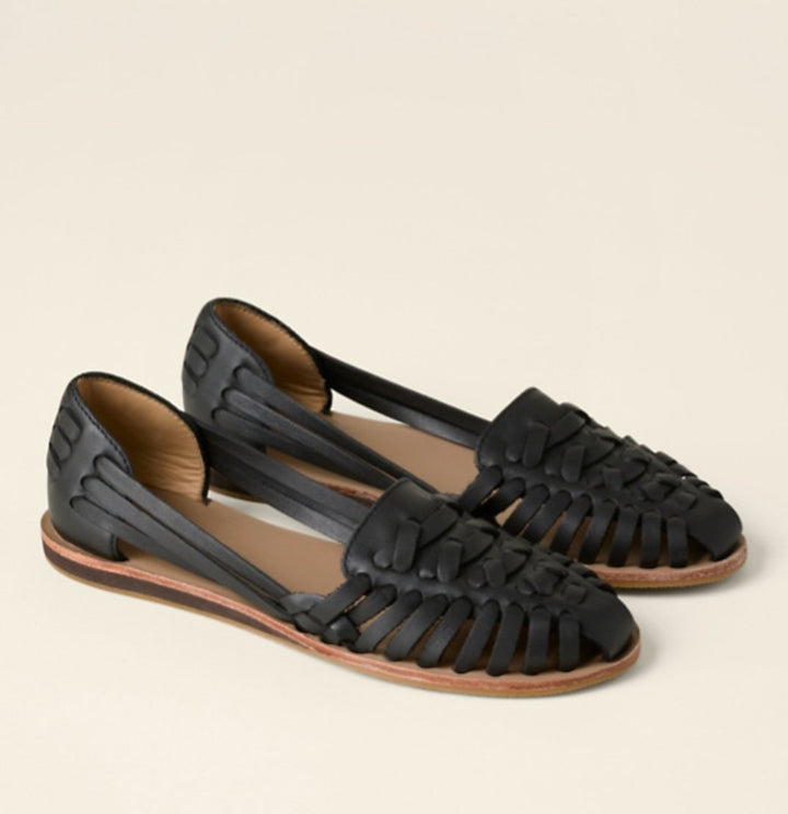 Women's Woven Closed-Toe Slip-On Comfortable Sandals - Black